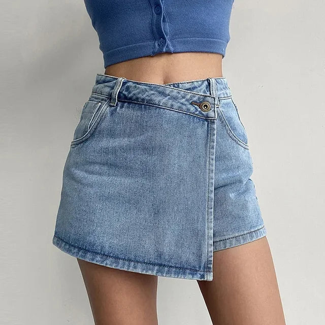 High-Waisted Denim Skirt